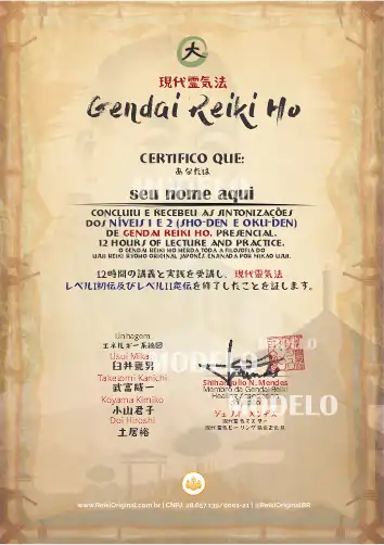 Certificados 2026 - Gendai Reiki Pt